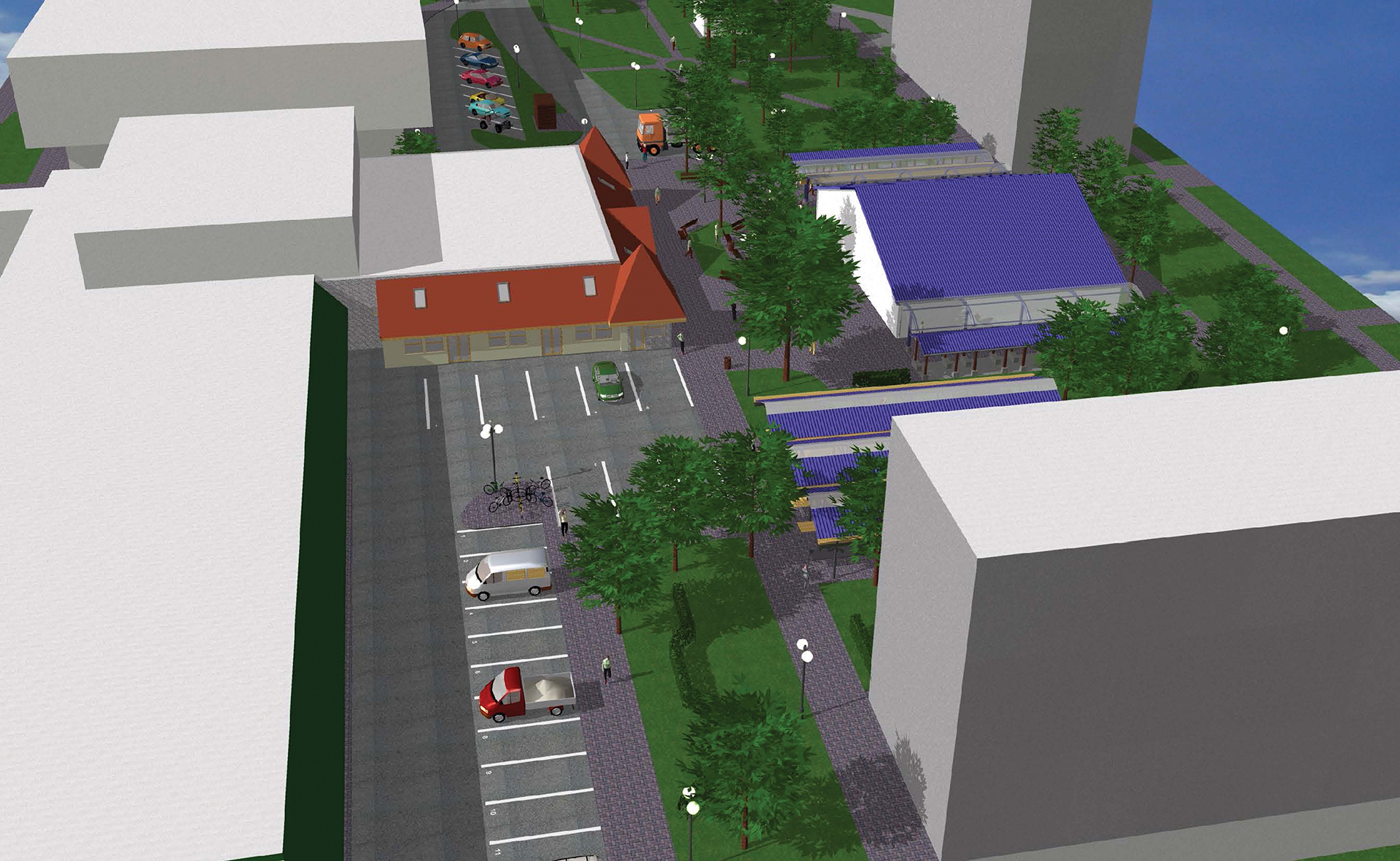 Redevelopment of food market, Tiszaújváros (concept) 2